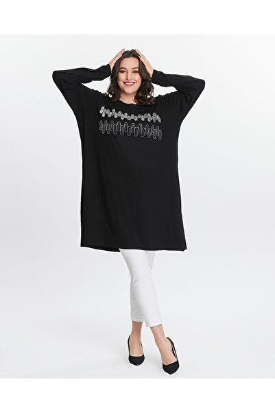 Seçkin Büyük Beden Women's plus size custom print tunic