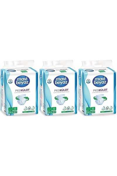Mavi beyaz Pad Absorbent Panties Patient Diapers Medium Medium 90 Pieces