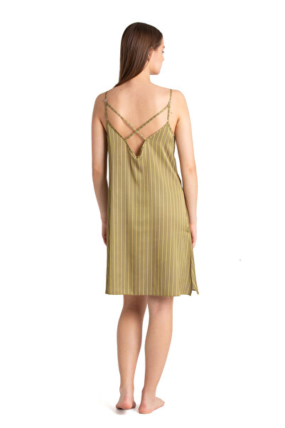 uandm U&me Line Σατέν Νυχτικό Σετ Πράσινο