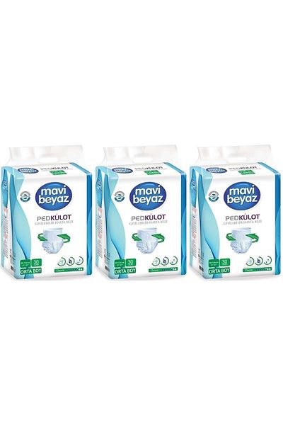Mavi beyaz Pad Absorbent Panties Patient Diapers Medium Medium 90 Pieces