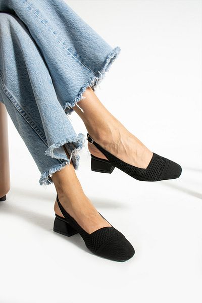 KOTAN Black Knitwear Comfortable Women's Ballerinas