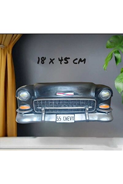 Dodemert Home Metalik Siyah 55 Model Chevy Araba Polyester Duvar &masa Dekora...