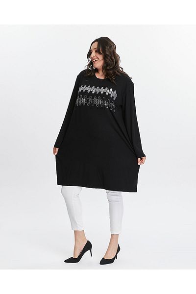 Seçkin Büyük Beden Women's plus size custom print tunic
