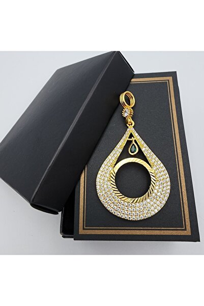 IŞILDAGOLD DAMLA MODEL TAŞLI ÇEYREK ALTIN KOLYE UCU