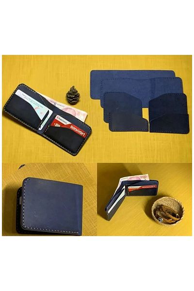 AiryFooT Horizontal Men's Wallet - Diy Ready, Piece Leather, Bifold