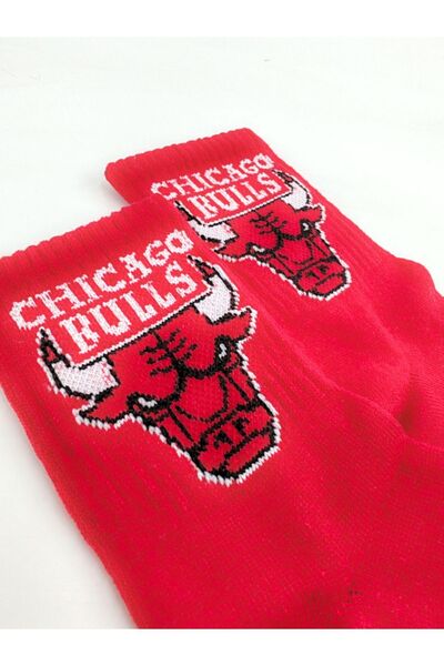 Shuttle Park Unisex  Red Socks Classic Sports Style Yazılı Kırmızı Kolej Çorap