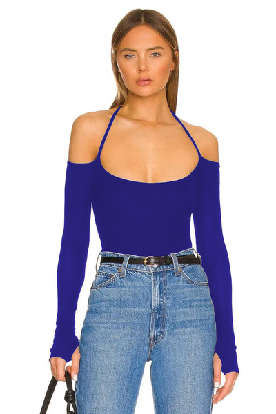 By Kul Design BLUZĂ JERSEU FĂRĂ UMBRIE CU DEGETE PENTRU FEMEI