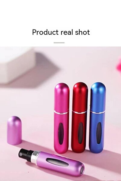 H&E LUXURY DESIGN Doldurulabilir Metalik Mini Parfüm Şişesi 5 ml Çanta içi Seyahat Cep Boy Yedek Parfüm Şişesi
