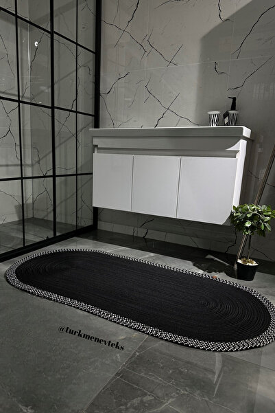 Türkmen Ev Tekstil Jüt Siyah ,Paspas, Banyo Paspası ,Kapı önü paspası, Balkon Paspası, Koridor Halısı ,Dekor