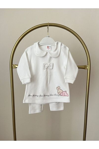 MBK GARDEN Long Sleeve Embroidered Newborn Baby Girl Set