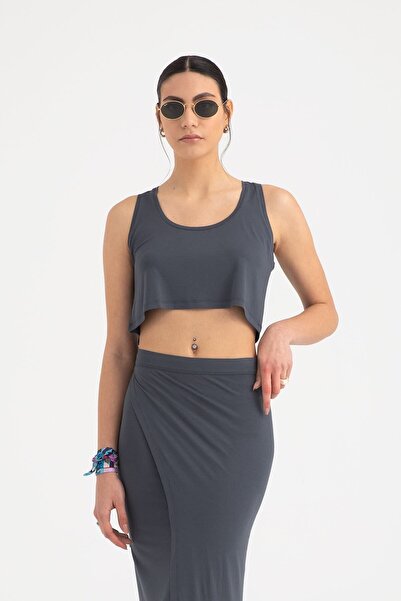 SHEISMONO Smoke Color Ultra Soft Wide Cut Tank Top