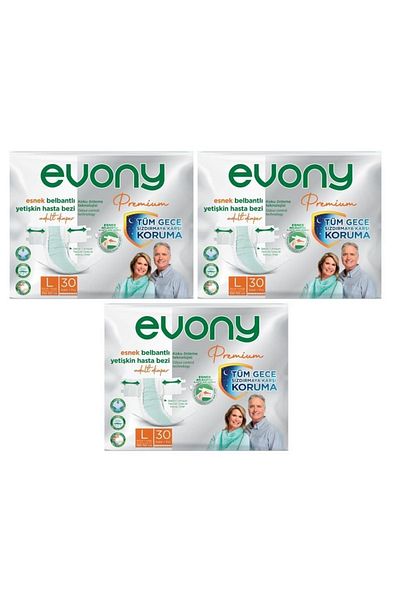 Evony 90 Pieces Premium Waistband Large Patient Diapers - Size L