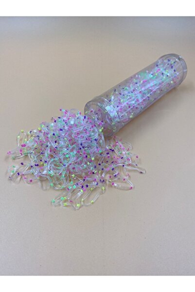 EBMER Πλεκτό Λάστιχο Χοντρό Πλεκτό Λάστιχο Πολύχρωμο Διαφανές Λάστιχο 200 Τεμ...