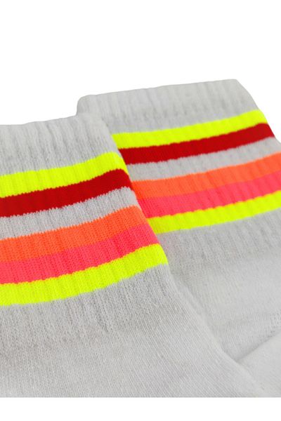 Shuttle Park Λευκές νέον ριγέ Unisex κολεγιακές κάλτσες