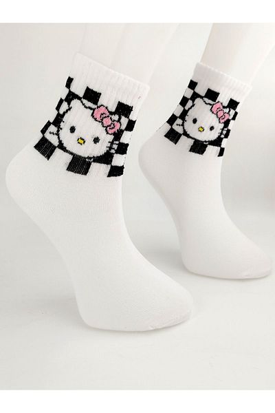 Shuttle Park Κάλτσες κολλεγίου με λευκό σχέδιο Hello Kitty Unisex