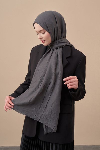 ARMANDA Σάλι με σχέδιο Bamboo Kraş - Anthracite