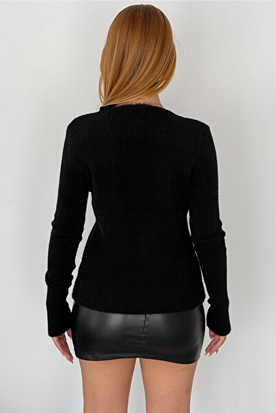 FEMELLE Black Gold Buttoned Soft Knitwear Cardigan - Women's Standard Size