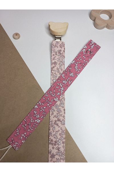 sbbaby Baby Pacifier Strap Poplin Pacifier Chain with Wooden Clip