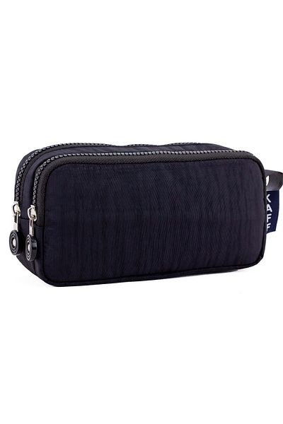 NEMO GROUP Large Size Black Pen Holder - Kaff Color, Waterproof, Two Eye Pocket, Crinkle Type Wallet