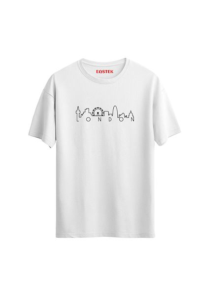 Açık Garaj Unisex London Printed Regular T-Shirt