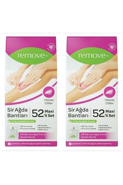 remove 2 Box 104 Pieces Waxing Tapes Maxi Set of 52 - Sensitive Skin 2x52=104 Pieces