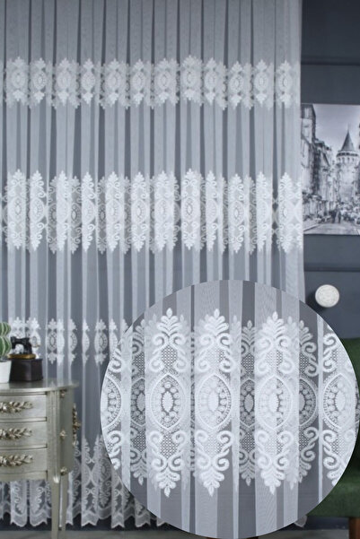 Özgün Home Üst Kalite Sanal Nakışlı Tül Perde (1x3 Pile)