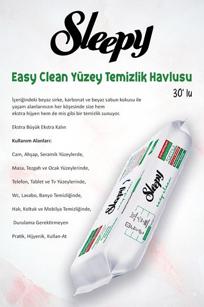 Sleepy 3-piece White Soap Cleaning Towels - 30 Pcs ROSIE