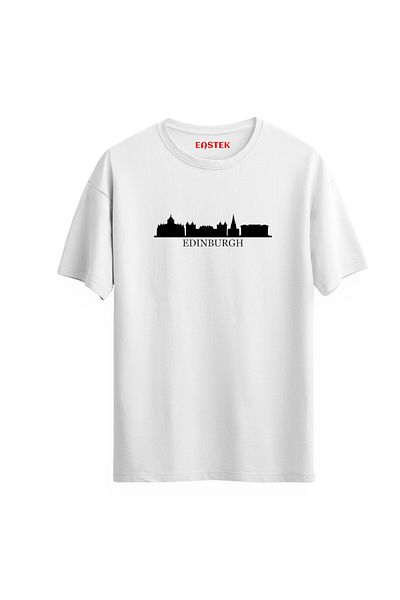 Açık Garaj Unisex Edinburgh PrinTed Regular T-Shirt