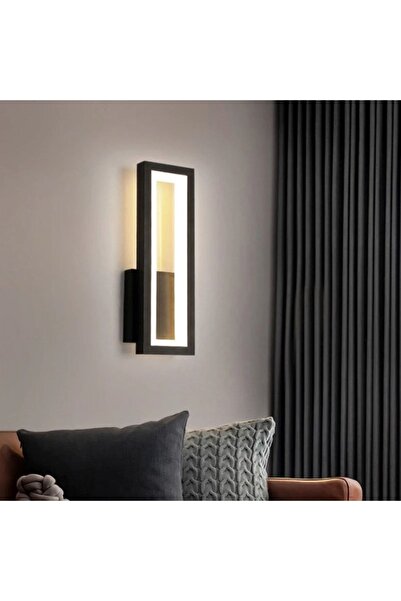 ABAJUR EVİM Pony Siyah Kasa Ledli Aplik