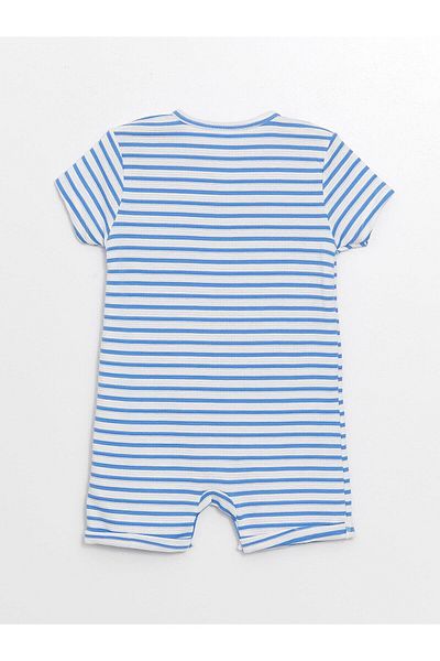 LC Waikiki LCW Baby - Striped Crew Neck Short Sleeve Jumpsuit for Baby Boy