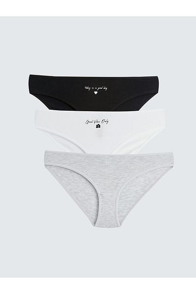 LC Waikiki LCW Young - Pachet de 3 chiloți bikini imprimați