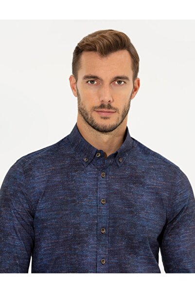 Pierre Cardin Erkek Lacivert Gömlek
