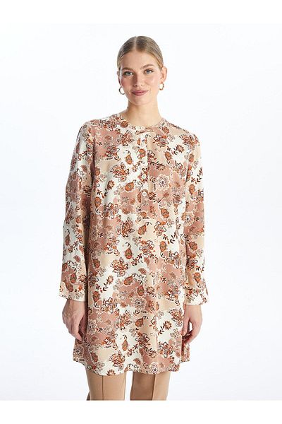 LC Waikiki LCW Grace - Crew Neck Patterned Women's Tunic
