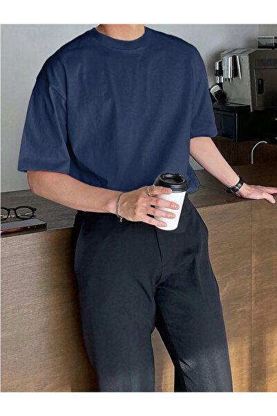 Tarz Cool Ανδρικό βαμβακερό μπλουζάκι Crew Neck