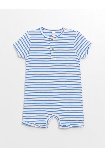 LC Waikiki LCW Baby - Striped Crew Neck Short Sleeve Jumpsuit for Baby Boy