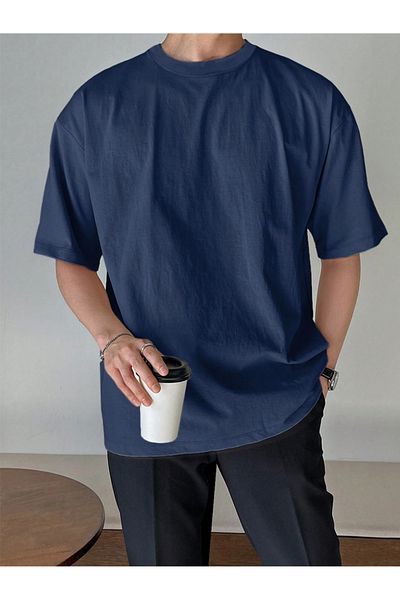 Tarz Cool Ανδρικό βαμβακερό μπλουζάκι Crew Neck