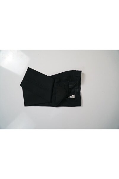 Bomonti Slim Honeycomb Patterned Black Fabric Pants