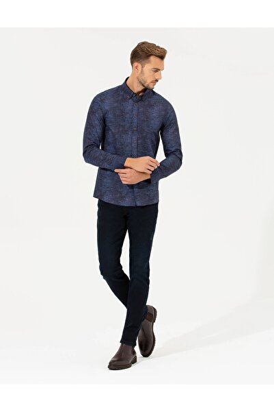 Pierre Cardin Erkek Lacivert Gömlek