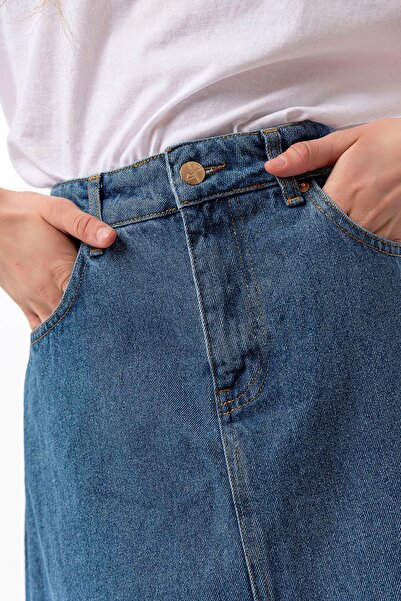 DeMim Közepes kék Campine hosszú farmerszoknya