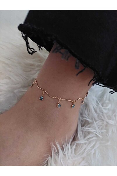 LUCKY ACCESSORIES Çelik Nazar Boncuklu Kararmaz Halhal