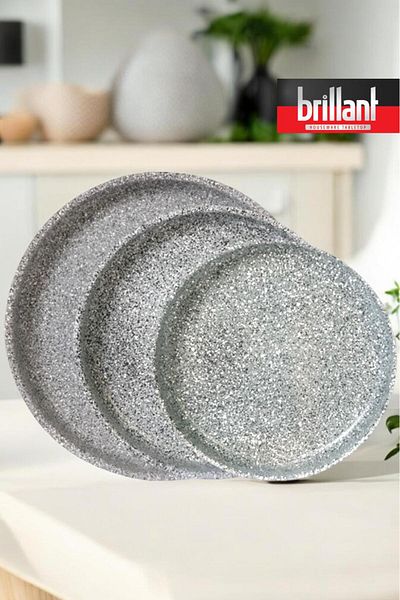 Brillant Luxury Granite 3-Piece Tray Set 36/32/28 cm Fireproof Nonstick Tray Set