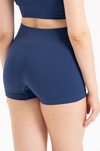 Formeasy Dikişsiz Yüksek Bel Fitilli Rahat Esnek Spor Kısa Şort 9004