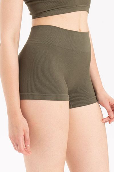 Formeasy High Waist Ribbed Stretchy Sports Short Shorts 9004 - Seamless