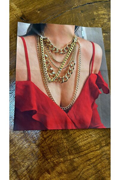 Gönülden Tasarım Дівчина з червоним ланцюжком на шиї, аплікація - 23x20 см