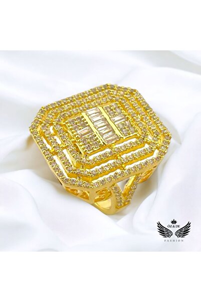ÖZDE 925 Ayar Gümüş Gold Büyük Baget Yüzük