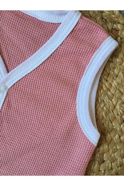 caliskanonline Braided Snap Fastener Seasonal Baby Vest 3-6-9 Months