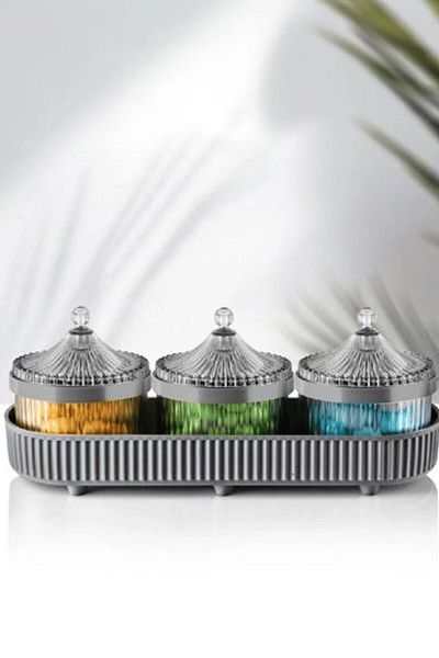SİHİRLİ AYAKLAR 4-piece Gray Spice Rack Organizer - Ideal for Product Design