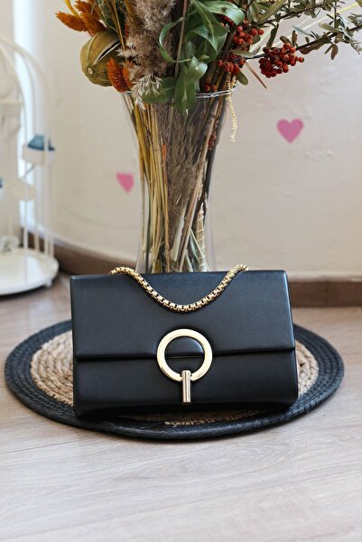 Moom Bag حقيبة كتف نسائية بإبزيم دائري أسود