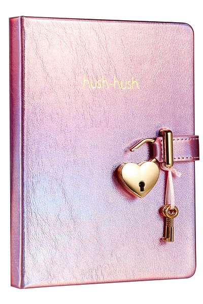 Victoria's Journals Lilac Hush Hush Metallic Locked Notebook - 13x18 Cm