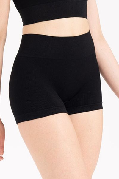 Formeasy High Waist Ribbed Seamless Stretchy Sports Short Shorts - 9020